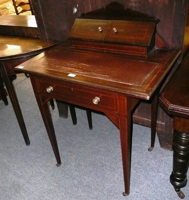 Lot 674 - Edwardian mahogany inlaid writing desk