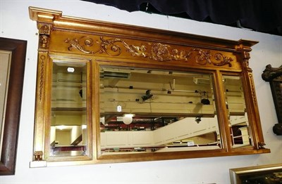 Lot 711 - Gilt over-mantel mirror