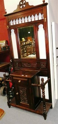 Lot 800 - An Edwardian style hall stand with mirror back