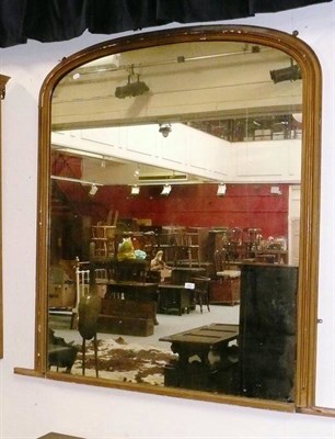 Lot 845 - Large gilt framed over-mantel mirror