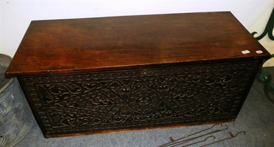 Lot 846 - 19th century carved hardwood chest