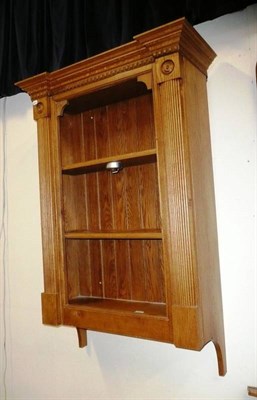 Lot 847 - Reproduction oak hanging wall shelf