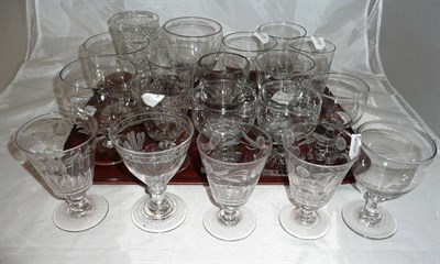 Lot 36 - A group of nineteen rummers and ale glasses, all 19th Century