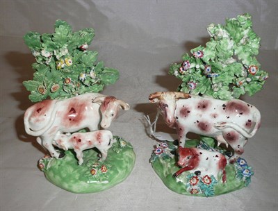 Lot 68 - A pair of Derby cow and calf Bocage groups