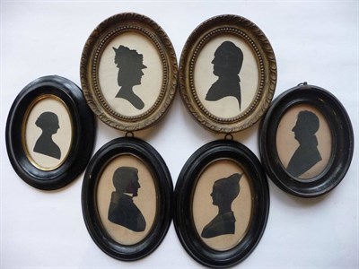 Lot 76 - English School (19th century): Portrait Silhouette of a Lady, facing left and wearing period...