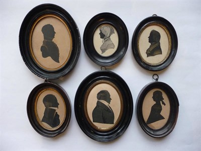 Lot 77 - English School (19th century): Portrait Silhouette of a Young Girl, three quarter length,...