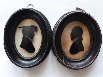 Lot 78 - English School (early 19th century): Portrait Silhouette of a Young Scholar, wearing a mortarboard