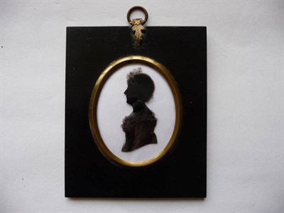 Lot 81 - H Gibbs (18th/19th century): Portrait Silhouette of a Lady, wearing period dress, her hair...
