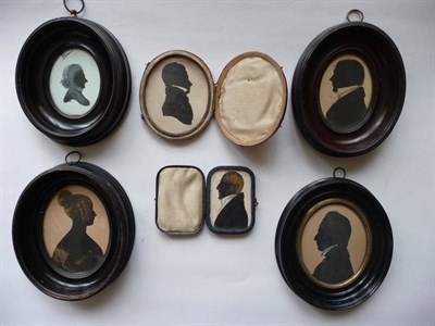Lot 84 - English School  (19th century): Portrait Silhouette of Frederica Marwood, wearing period...