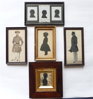 Lot 93 - English School (19th century): Portrait Silhouette of a Young Boy, dressed in period Regency...