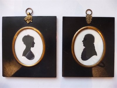 Lot 96 - John Miers and Studio, Portrait Silhouette of Rev J Miller, father of Mrs H Gibson, wearing...
