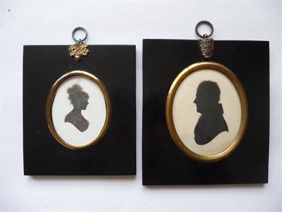 Lot 98 - English School (18th/19th century): Portrait Silhouette of a Fashionable Young Lady, wearing...