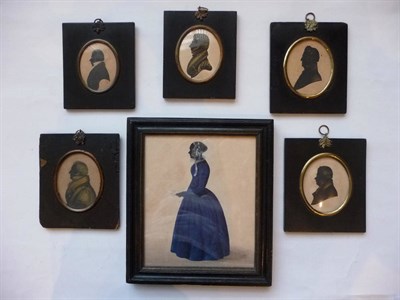 Lot 105 - English School (19th century): Portrait Silhouette of a Lady, standing full length, wearing a...