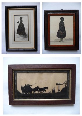 Lot 107 - T… Lewis (fl.c.1808-1830's): Silhouette of a Lady, full length, wearing period Victorian...