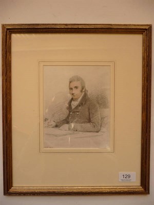 Lot 129 - Henry Edridge ARA (1769-1821) Portrait study of Sir John Farnaby Bearing initials l.l., and...