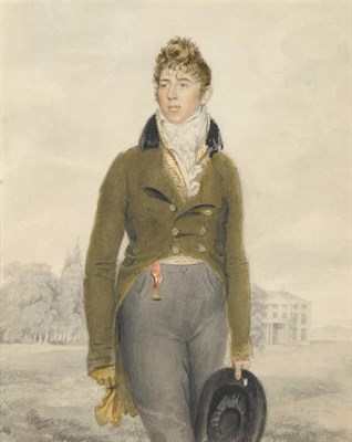 Lot 130 - Thomas Heaphy (1775-1835) Portrait of Hastings Nathaniel Middleton (1781-1821), standing in elegant