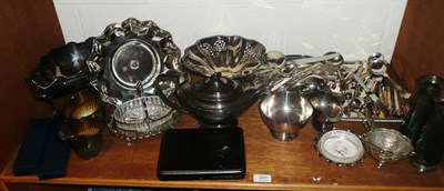 Lot 207 - A collection of silver plate including flatware, tea ware etc