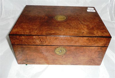 Lot 235 - A brass inlaid burr walnut writing slope