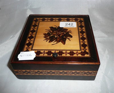 Lot 242 - Tunbridge ware square box with a hinged cover