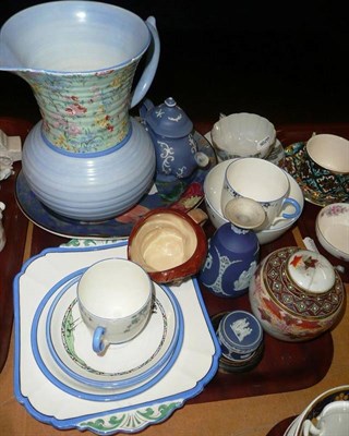 Lot 266 - A Shelley jug, a part tea set, a Doulton plate and quantity of ceramics