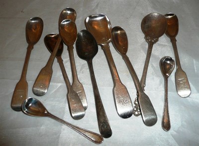 Lot 300 - A collection of Georgian and later mustard spoons etc