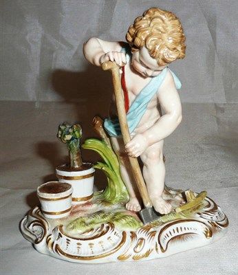 Lot 314 - 19th century Meissen figure of a putto gardener