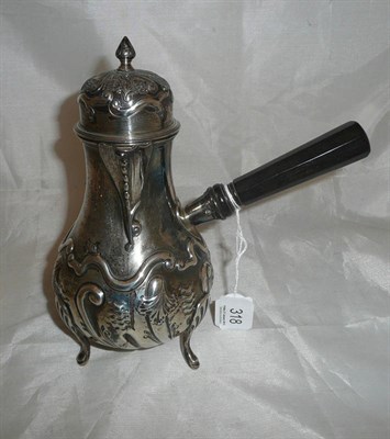 Lot 318 - A silver chocolate pot