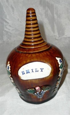 Lot 330 - A Bargeware money box with applied plaque 'Emily'