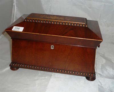 Lot 356 - 19th century rosewood and floral marquetry tea caddy