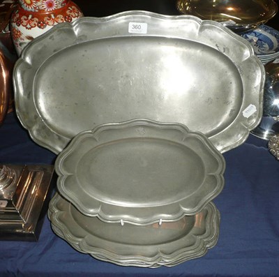 Lot 360 - Five pewter dishes