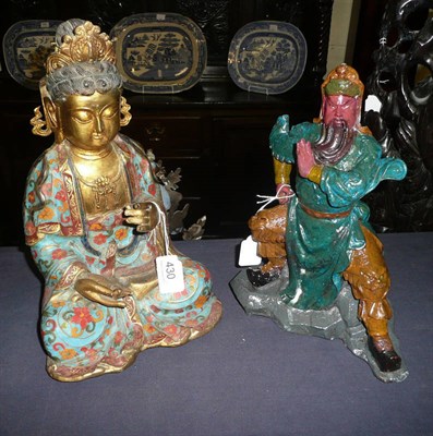 Lot 430 - A painted metal Buddha and another (2)