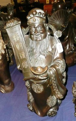 Lot 439 - A large patinated bronze model of a scholar