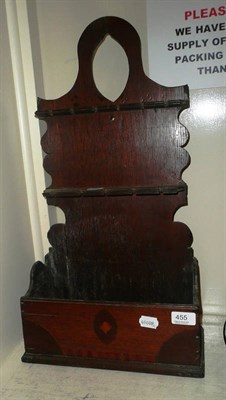 Lot 455 - An 18th century inlaid oak spoon rack