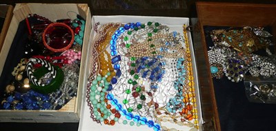 Lot 482 - Three boxes of assorted costume jewellery