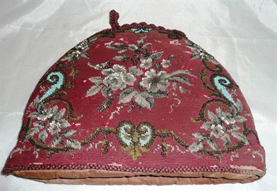 Lot 489 - Beadwork tea cosy