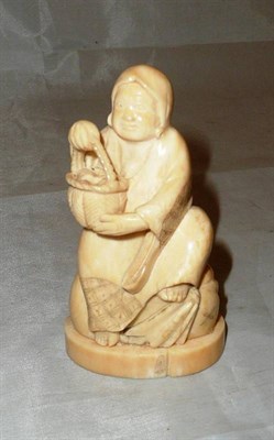 Lot 496 - Japanese ivory figure of a lady