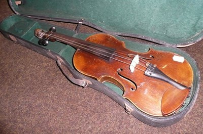 Lot 507 - A 19th Century German Violin with lion head carving, cased