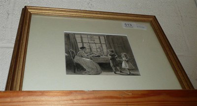 Lot 513 - George Goodwin Kilburne 'The Lesson' sepia watercolour