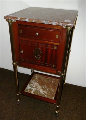 Lot 546 - Late 19th century mahogany and marble pot cupboard