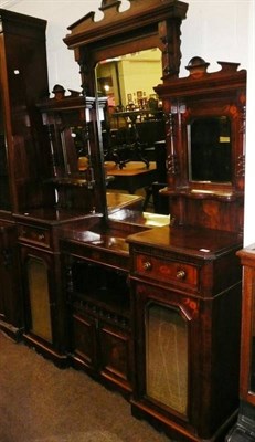 Lot 563 - A late Victorian rosewood sideboard with mirrored back and marquetry decoration