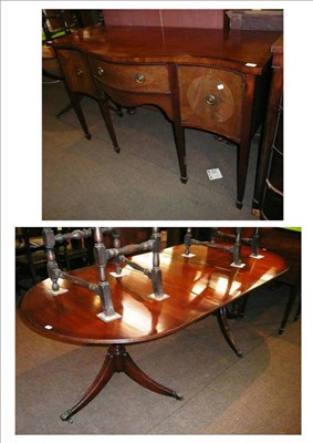 Lot 582 - A reproduction mahogany dining table with one leaf and an early 20th century reproduction...