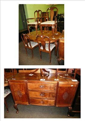 Lot 626 - Kashmere walnut dining suite comprising: Dining table, eight chairs, sideboard and serving...