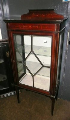 Lot 646 - Small Edwardian inlaid mahogany display cabinet