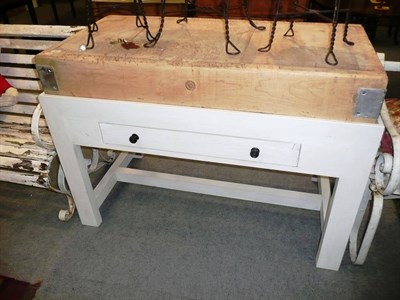 Lot 707 - Butcher's block on stand