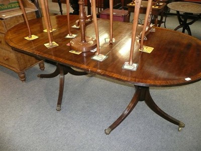 Lot 710 - Twin pedestal mahogany dining table