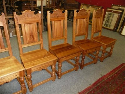 Lot 740 - Six pine chairs