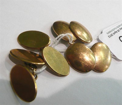 Lot 15 - 9ct gold cufflinks and another pair stamped 10ct