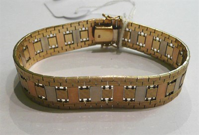 Lot 36 - A 9ct three colour gold cuff bracelet
