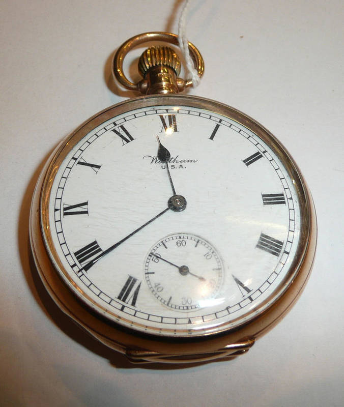 Lot 41 A Waltham 9ct gold pocket watch
