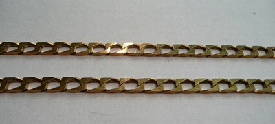 Lot 52 - A 9ct gold flat curb link necklet